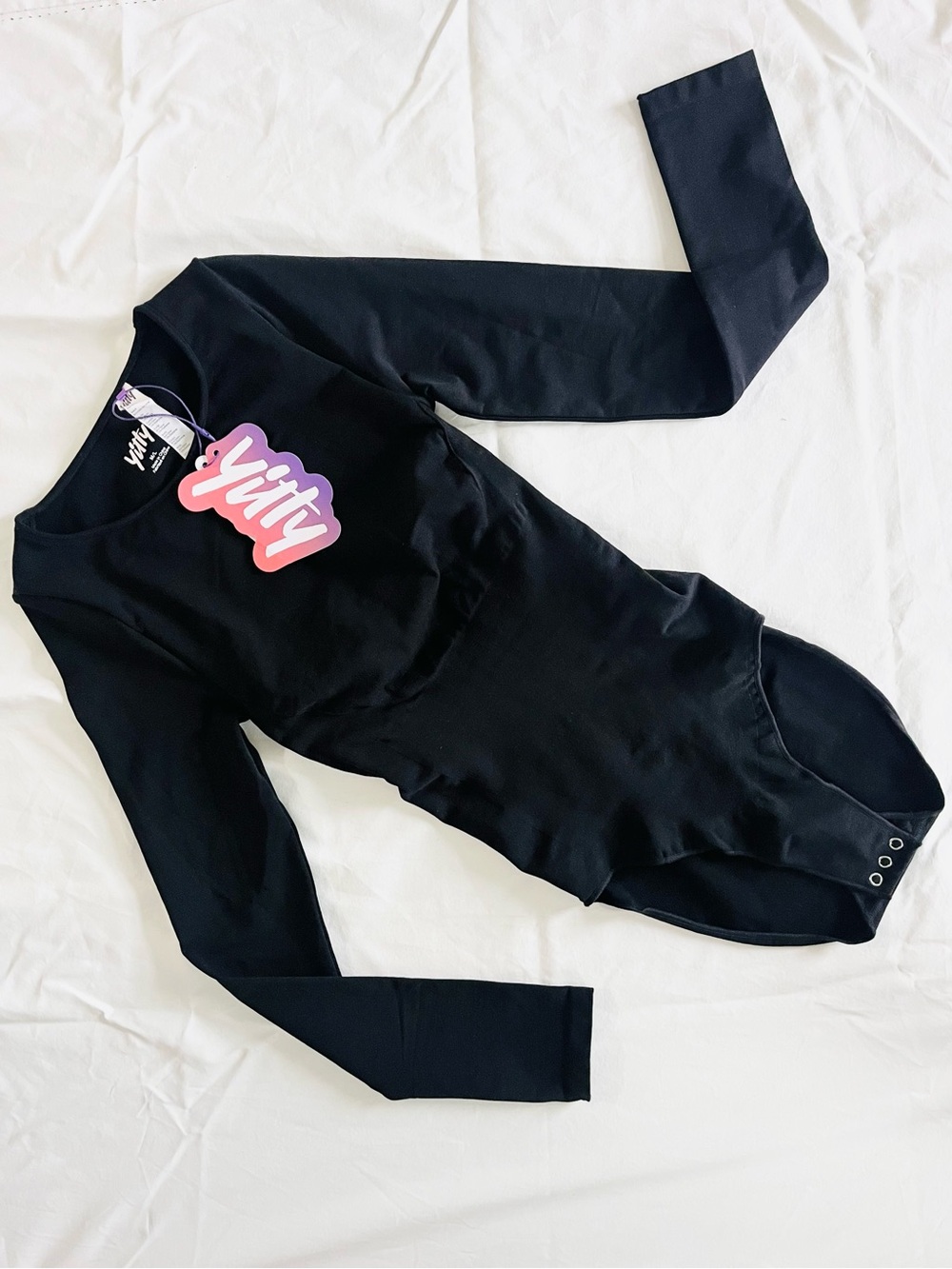 Yitty Nearly Naked Shapewear Long Sleeve Bodysuit M/L Black NWT